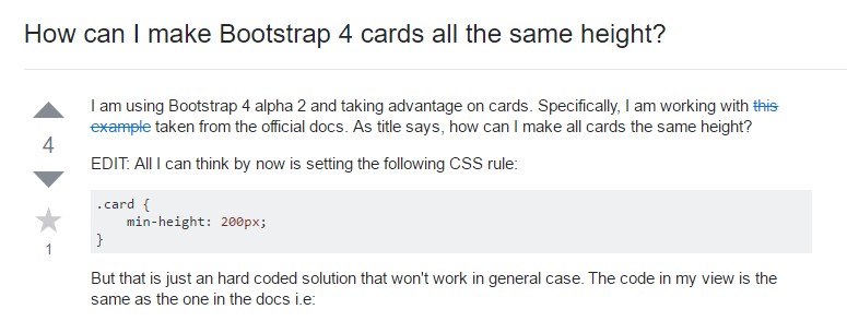 Insights on  precisely how can we  create Bootstrap 4 cards just the same tallness?