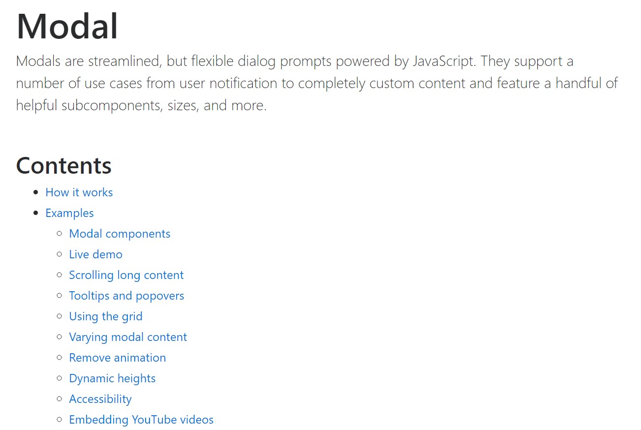 Bootstrap Modal Popup:  formal  information