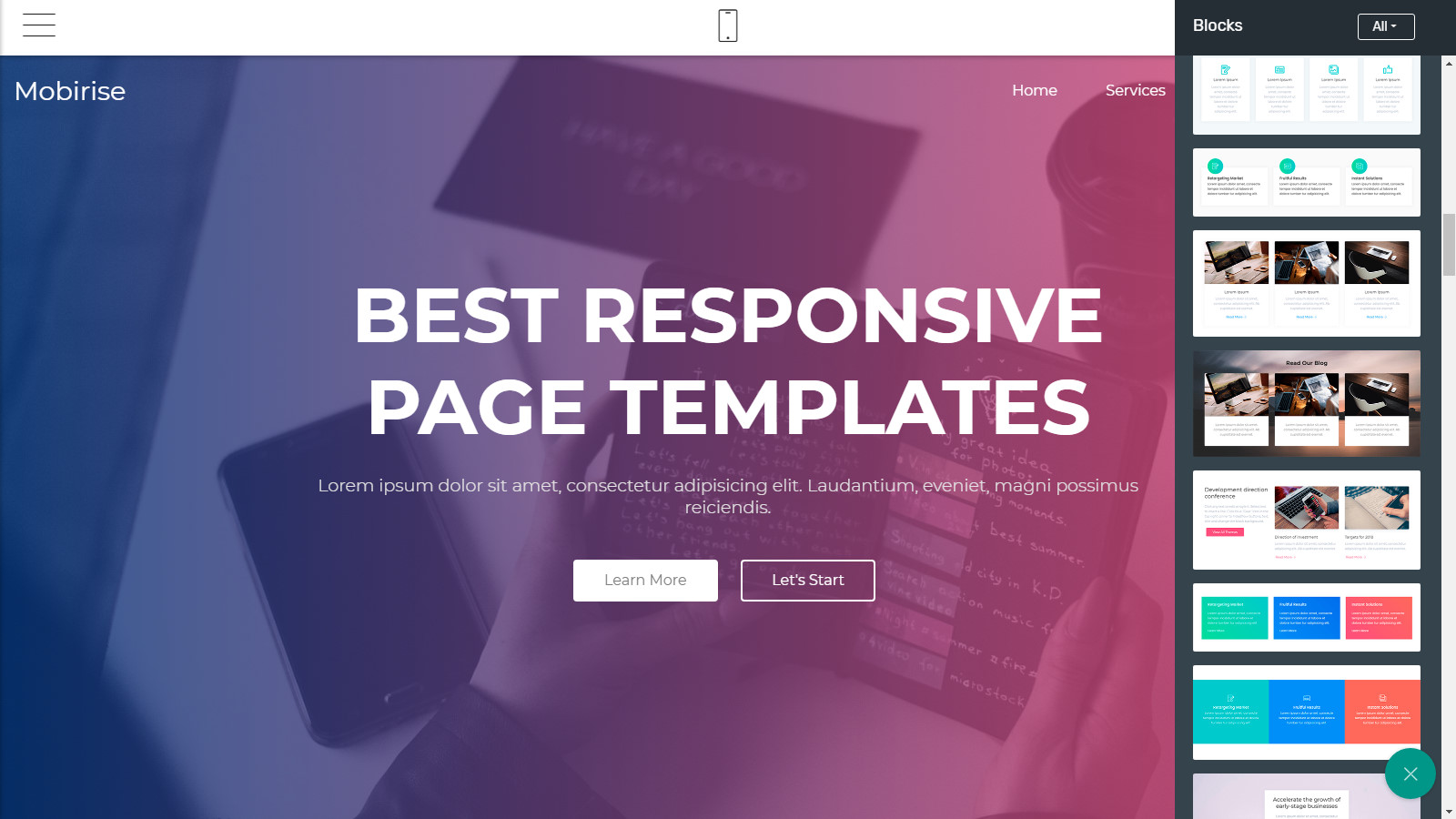 responsive page templates